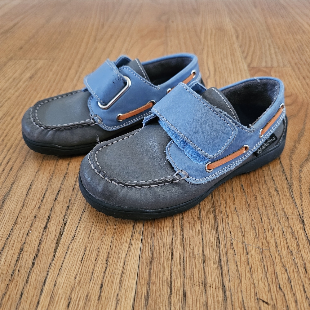 Naturino Blue and Gray Moccasins Boys Size 10/10.5 EU 27